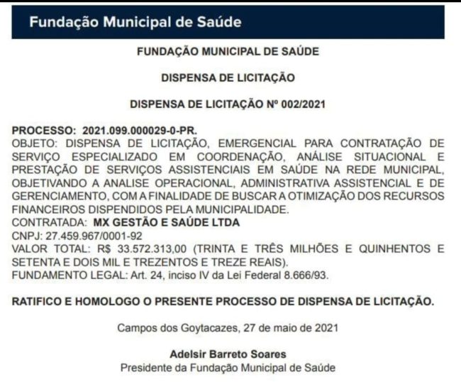 Edital de licitação - CamposRJ