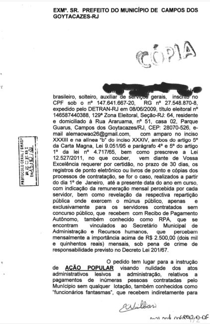 Wladimir Garotinho: Escândalo de RPAs em Campos-RJ
