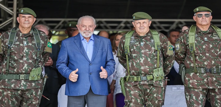 O presidente Luiz Inácio Lula da Silva, durante a cerimônia de Passagem de Comando do Comando Militar do Nordeste. em Recife (Ricardo Stuckert/PR/Divulgação)